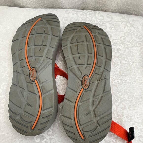 Chaco Sandals For Women Gray With Orange Straps Size 8 #JCH107834 - Picture 7 of 8